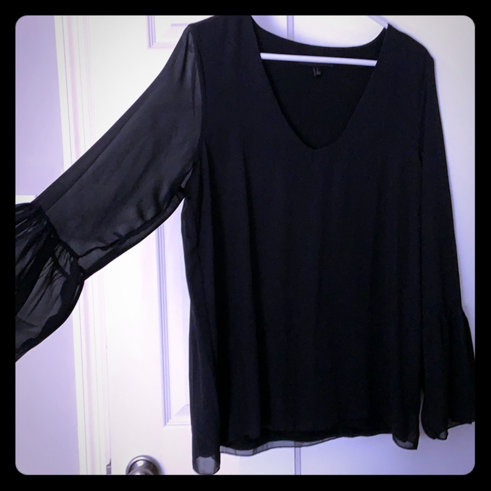 Banana Republic blouse with sheer sleeves
